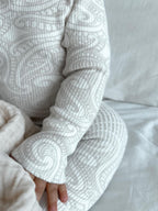 Basics ribbed knit bodysuit- The wolf- oat milk - AwaMae