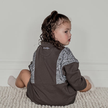 The wolf- Half zip Jumper- childrens - Dark steel
