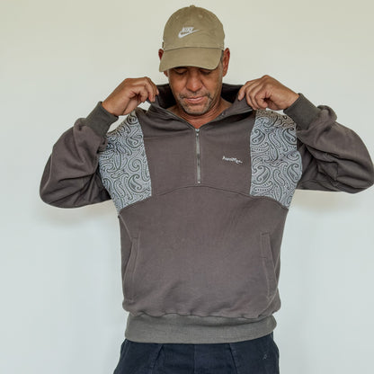 The wolf- Half zip Jumper- Adults - Dark steel