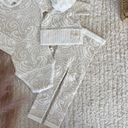 Basics ribbed knit leggings- The wolf- Oat milk - AwaMae