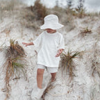 Basics knitted oversized tee - The wolf - oat milk - AwaMae