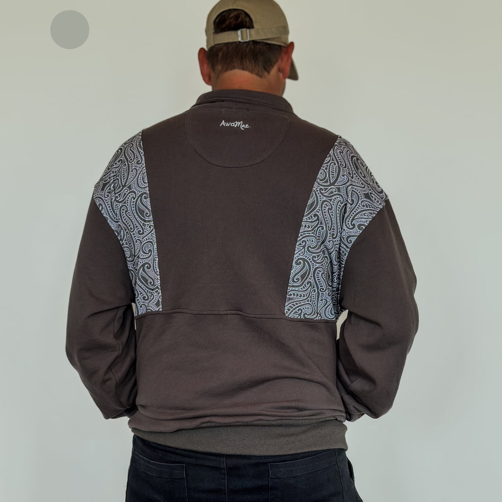The wolf- Half zip Jumper- Adults - Dark steel