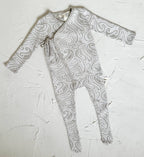 Basics ribbed knit Onesie- The wolf- Pebble