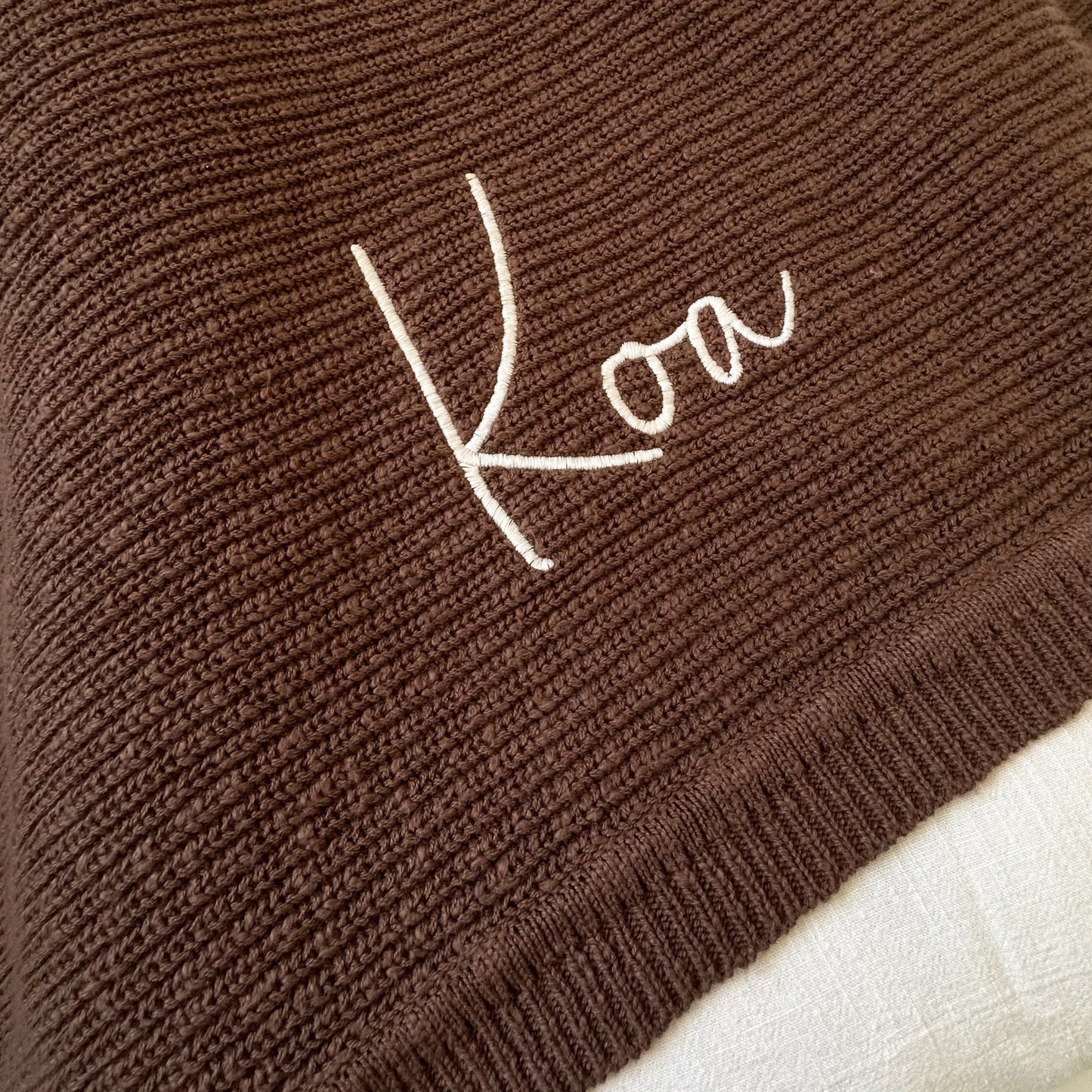 Knit blanket-  Cocoa