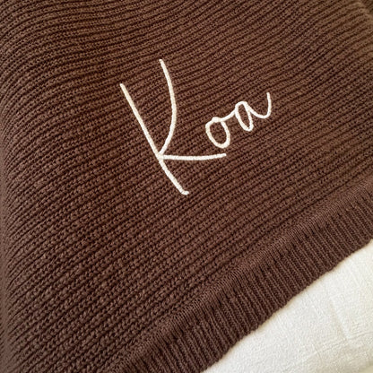 Knit blanket-  Cocoa