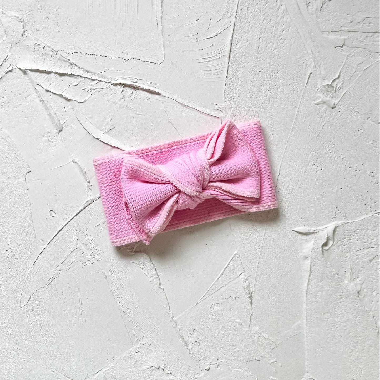 PRE ORDER Basics ribbed knit bow headband - Cherry blossom