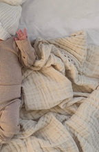 Cotton Gauze swaddle blanket - Beige- Preorder - AwaMae