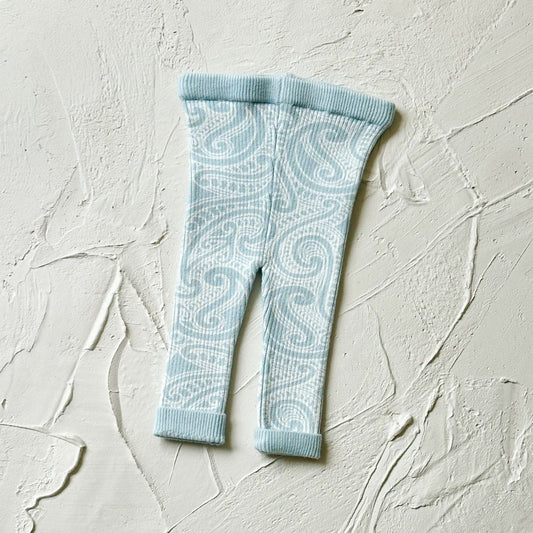 Basics ribbed knit leggings- The wolf- Sky