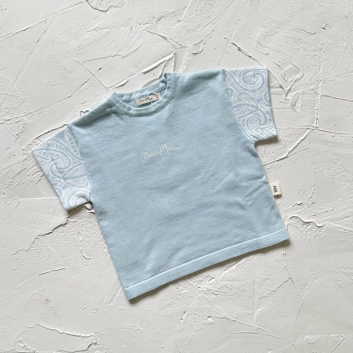 Basics knitted oversized tee - The wolf - Sky