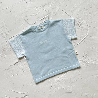 Basics knitted oversized tee - The wolf - Sky