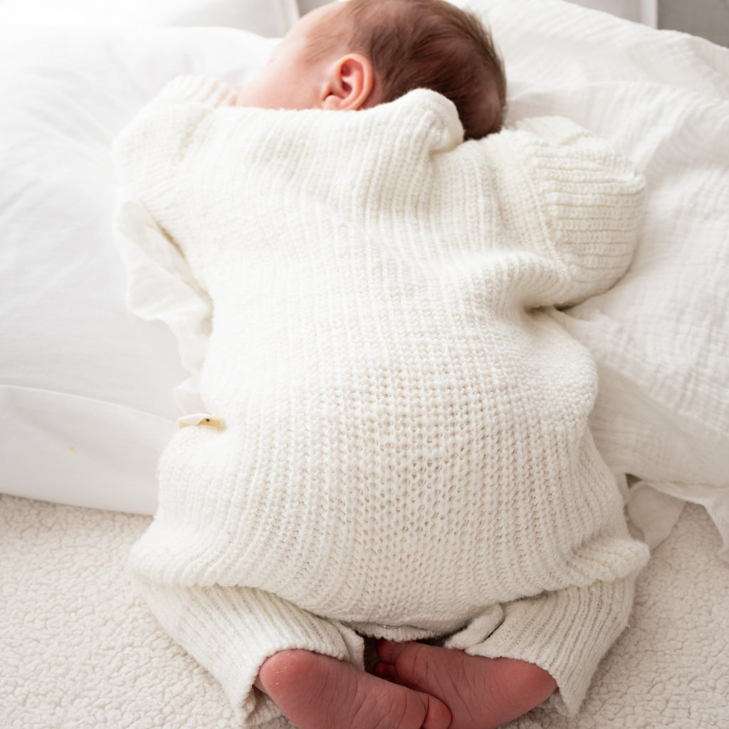 Classic chunky knit romper - Snow