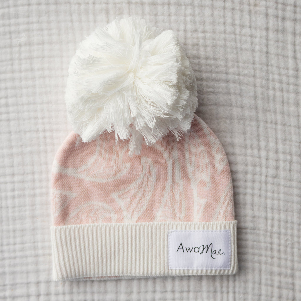 Te aroha o te mātua - The love of a parent- Knitted Beanie -Pink
