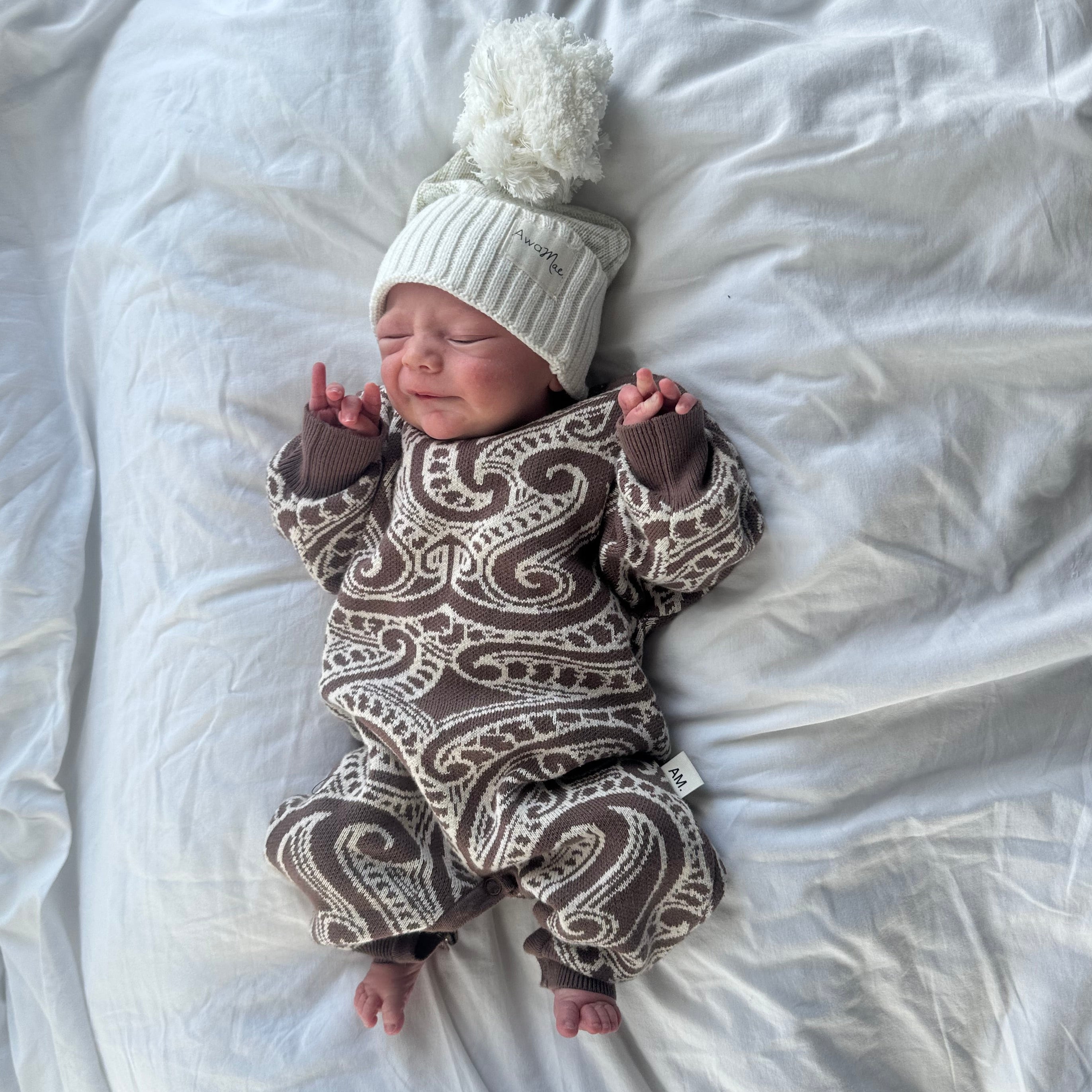knit Romper - The wolf - Walnut