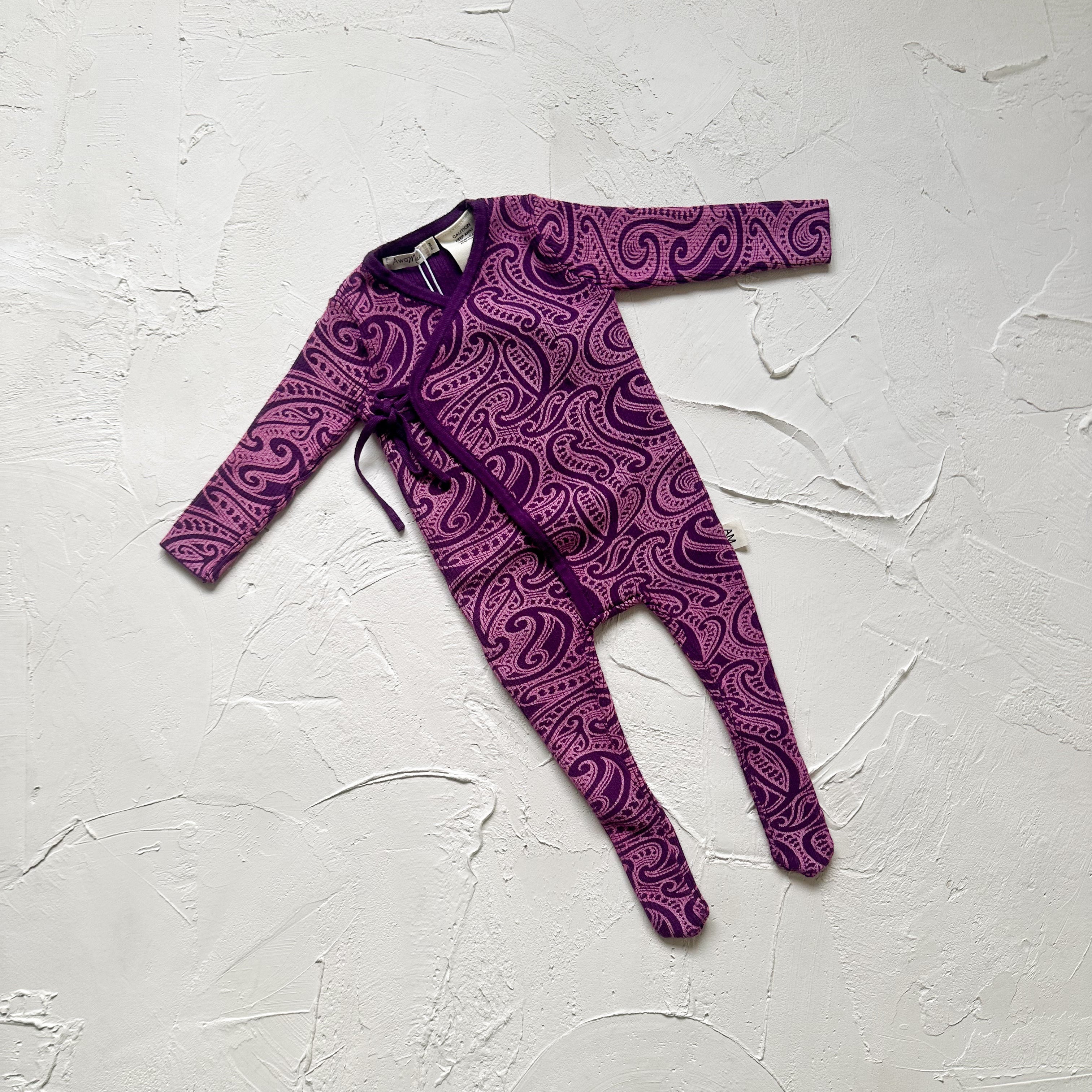 Basics ribbed knit Onesie- The wolf-  Plum SECONDS