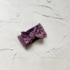 Basics Knitted bow headband- The wolf - Plum SECONDS