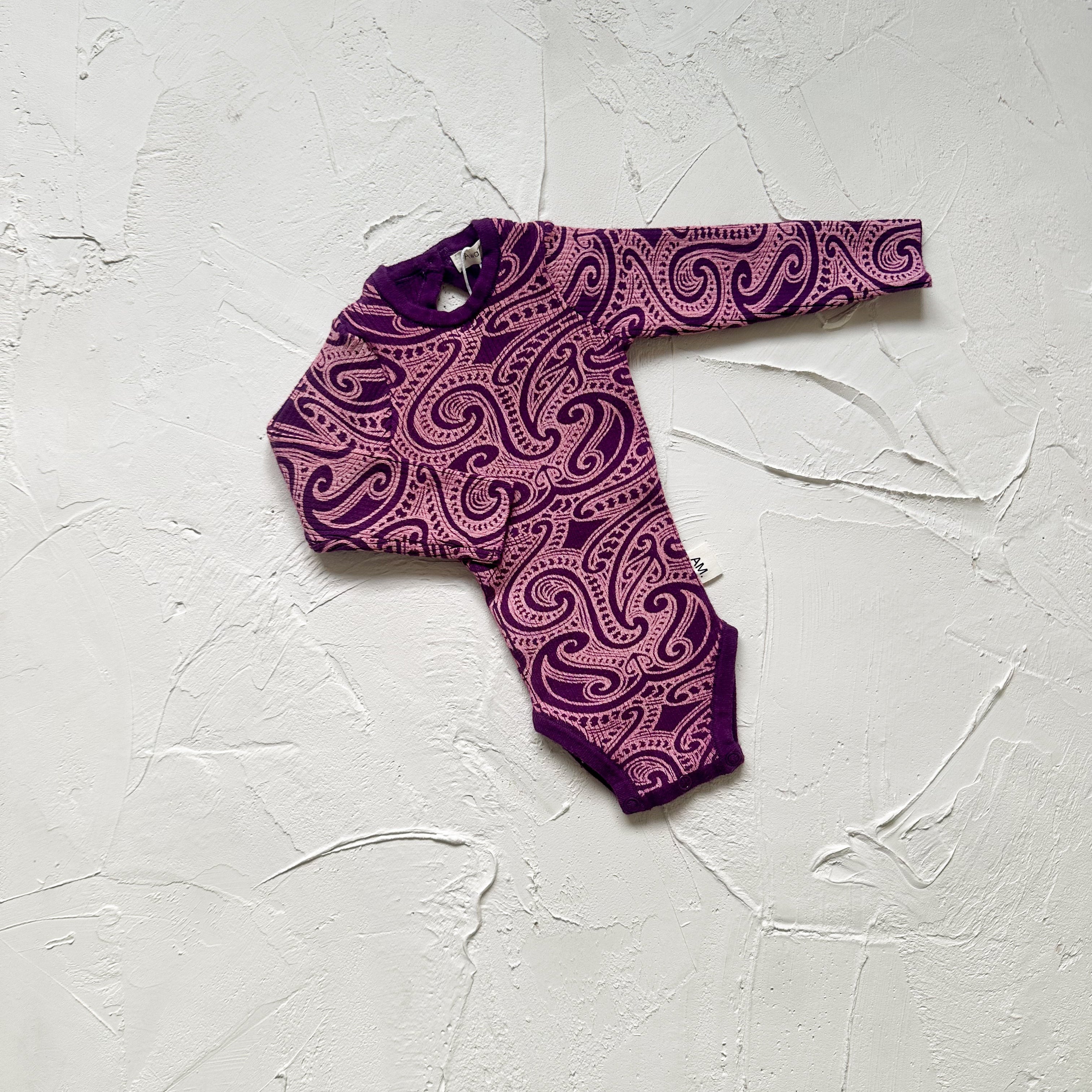 Basics ribbed knit bodysuit- The wolf- Plum SECONDS