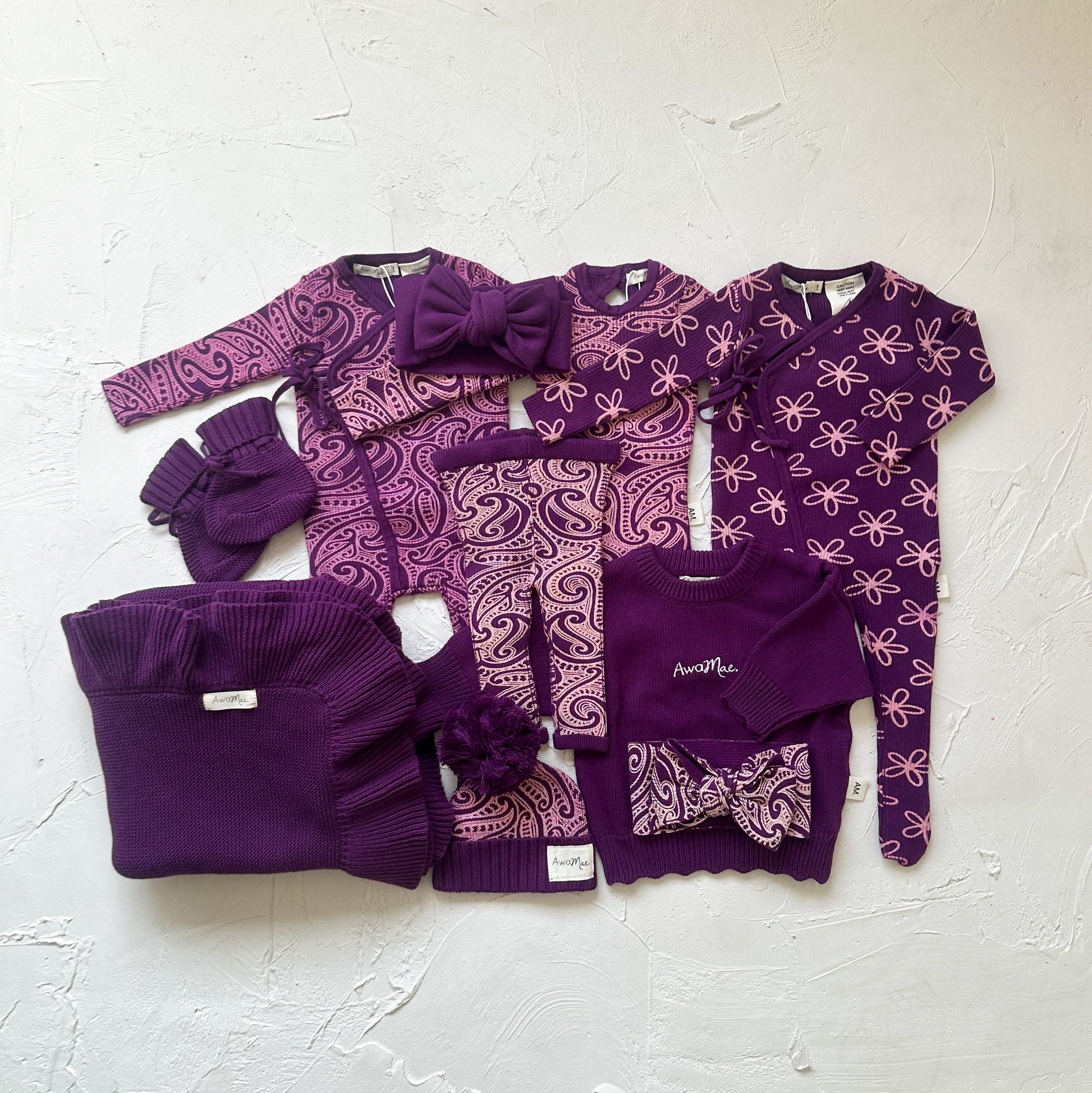 Basics ribbed knit bodysuit- The wolf- Plum SECONDS