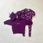Basics ribbed knit onesie- Plum floral