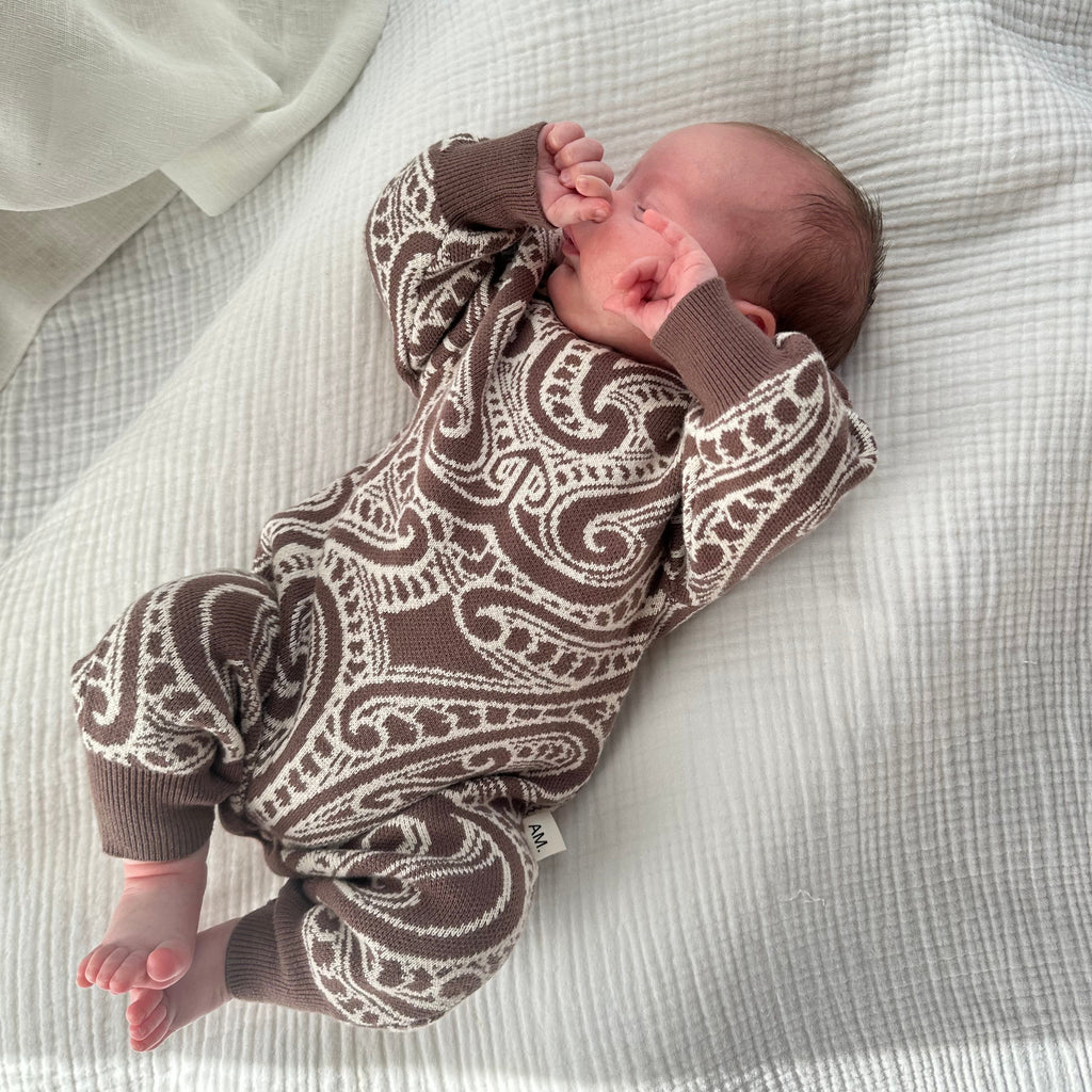 knit Romper - The wolf - Walnut