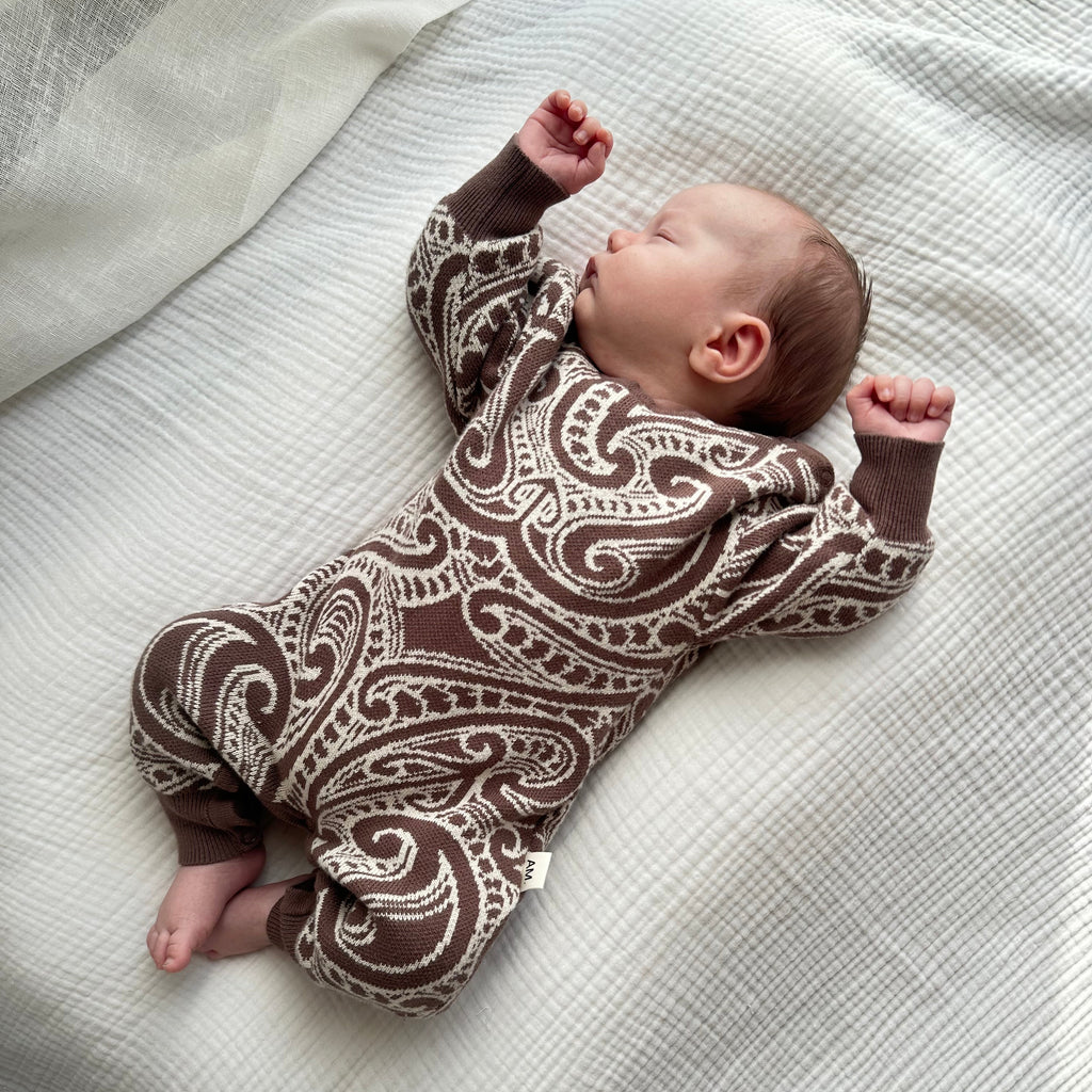 knit Romper - The wolf - Walnut