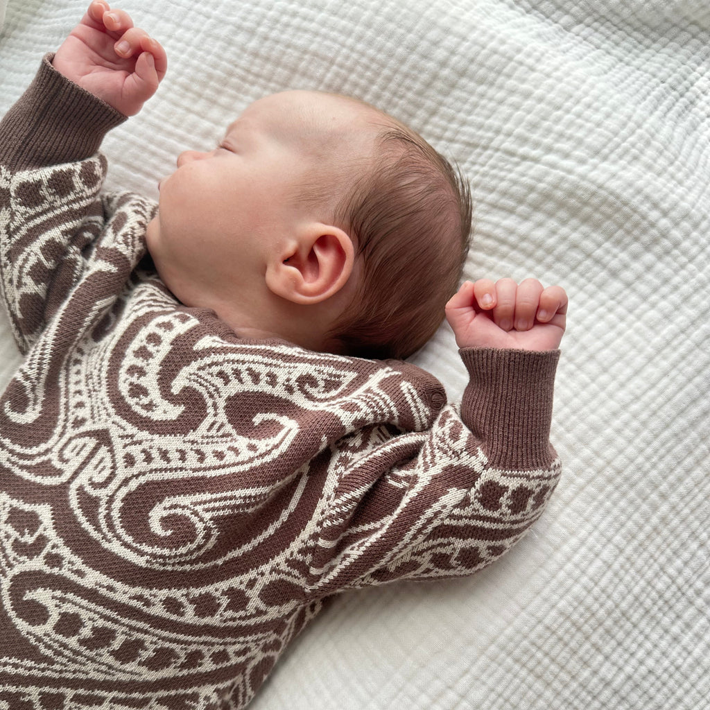 knit Romper - The wolf - Walnut