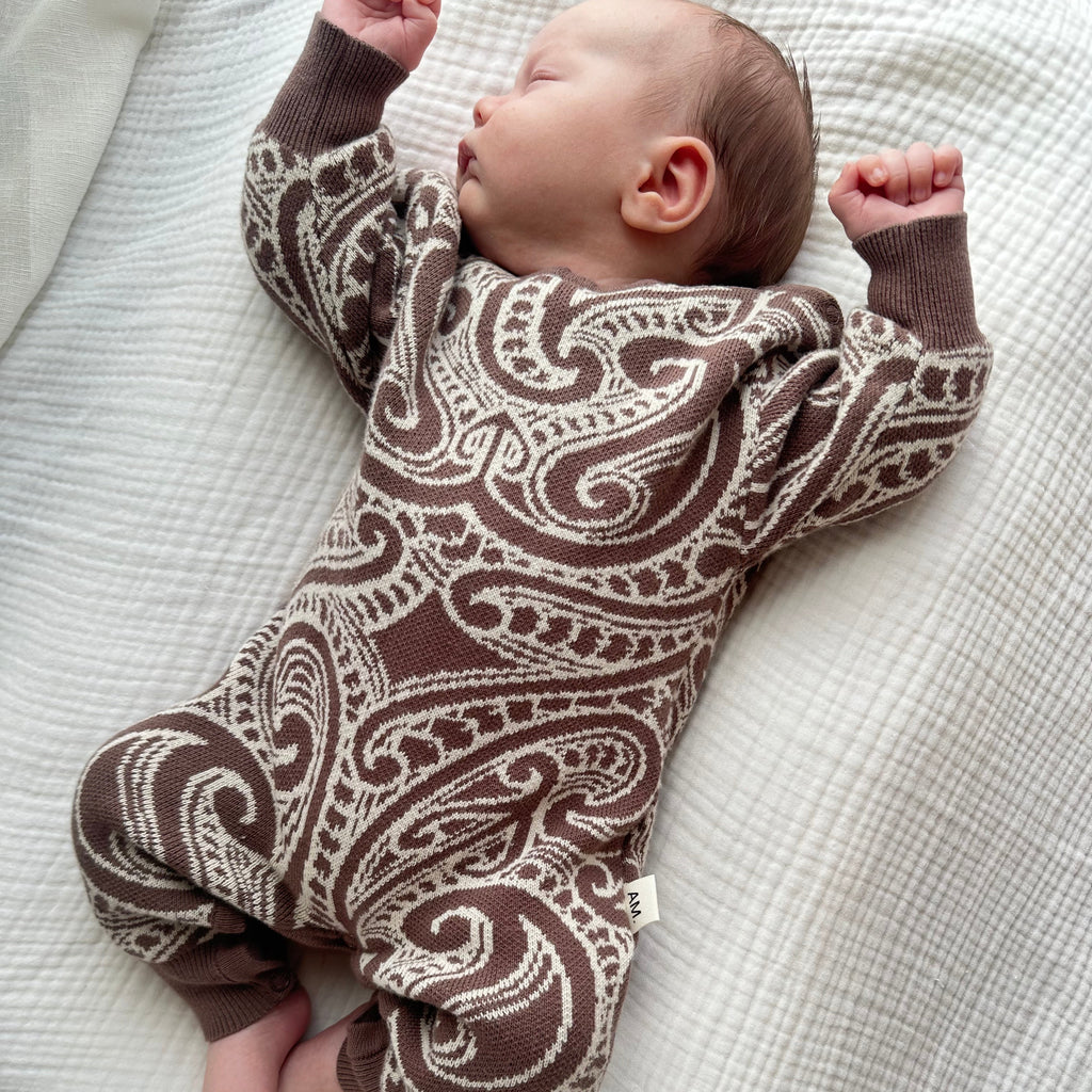 knit Romper - The wolf - Walnut