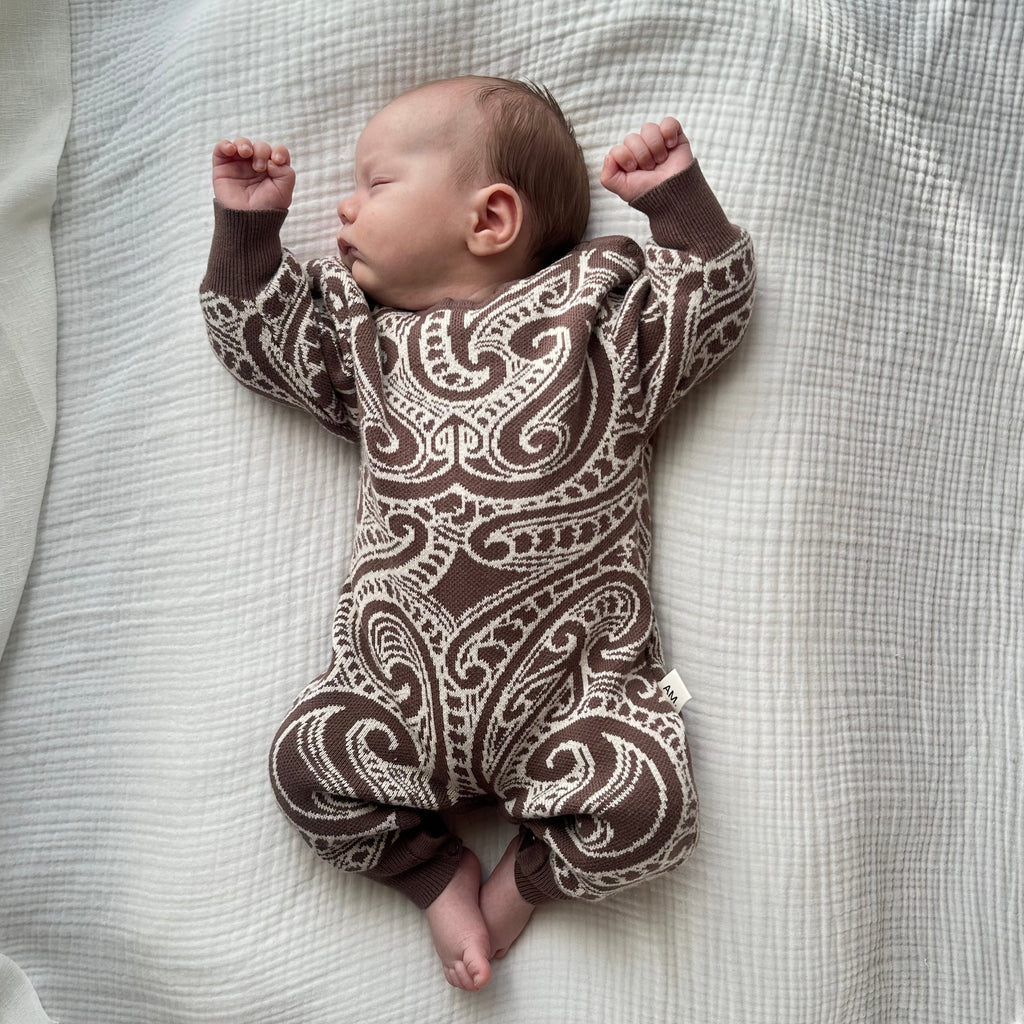 knit Romper - The wolf - Walnut