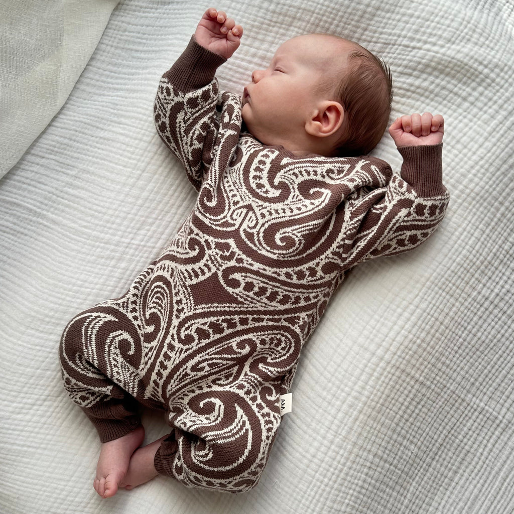 knit Romper - The wolf - Walnut