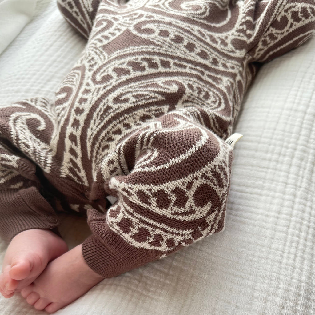 knit Romper - The wolf - Walnut