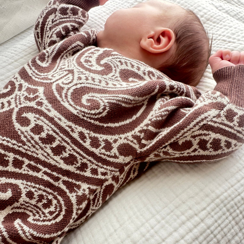 knit Romper - The wolf - Walnut