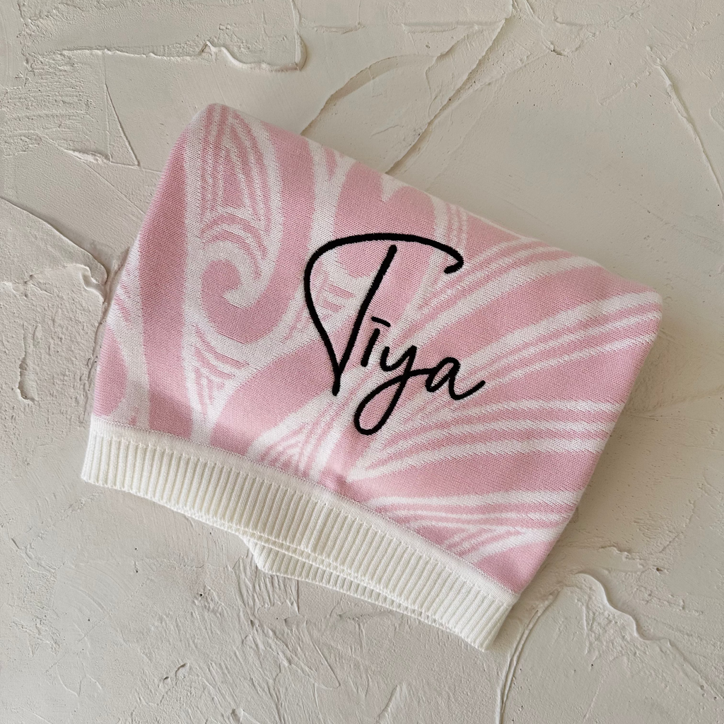 Te aroha o te mātua - The love of a parent- Knitted pēpi blanket- Pink