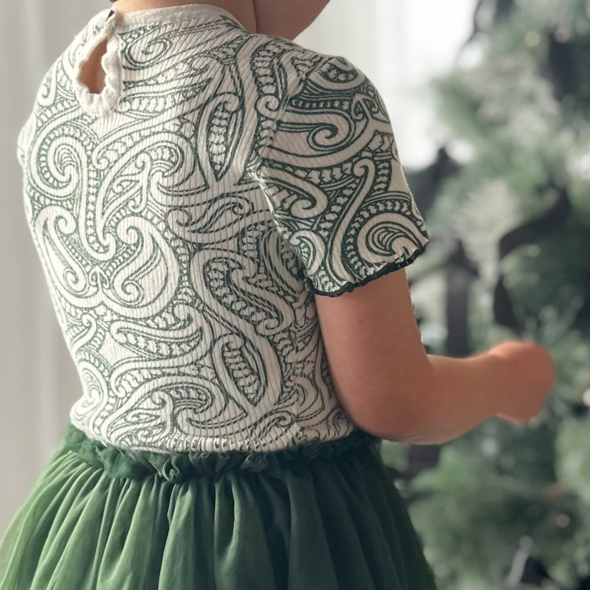 PREORDER - Christmas Tulle Dress - The wolf - Green -PREORDER