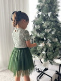 PREORDER - Christmas Tulle Dress - The wolf - Green -PREORDER
