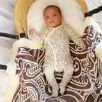 Basics ribbed knit Onesie- The wolf- Sable