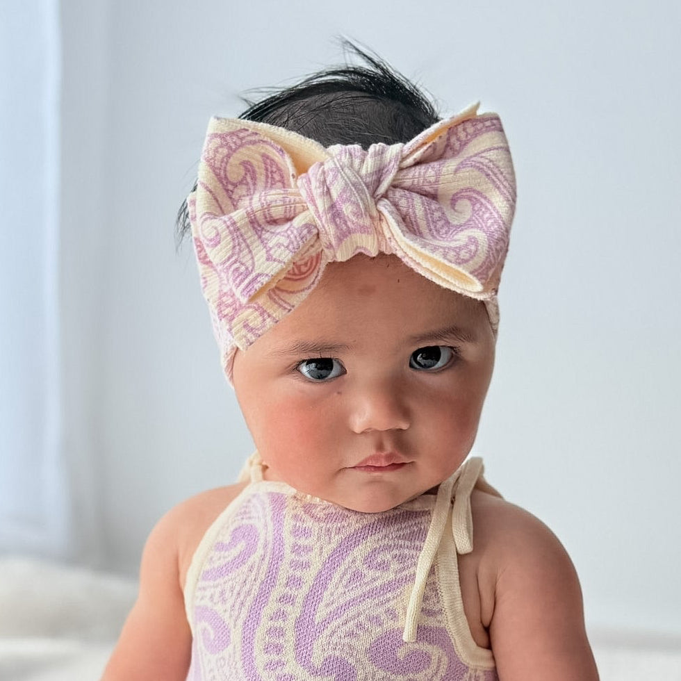Basics Knitted bow headband- The wolf - Dahlia