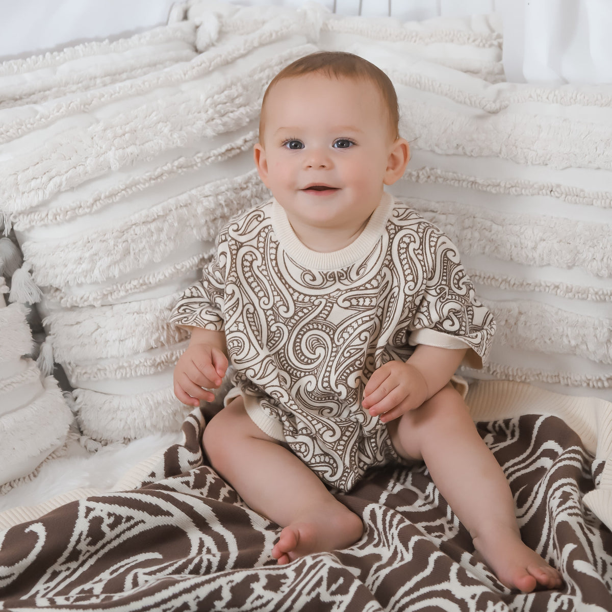 Knitted Tee Romper - The Wolf - Sable