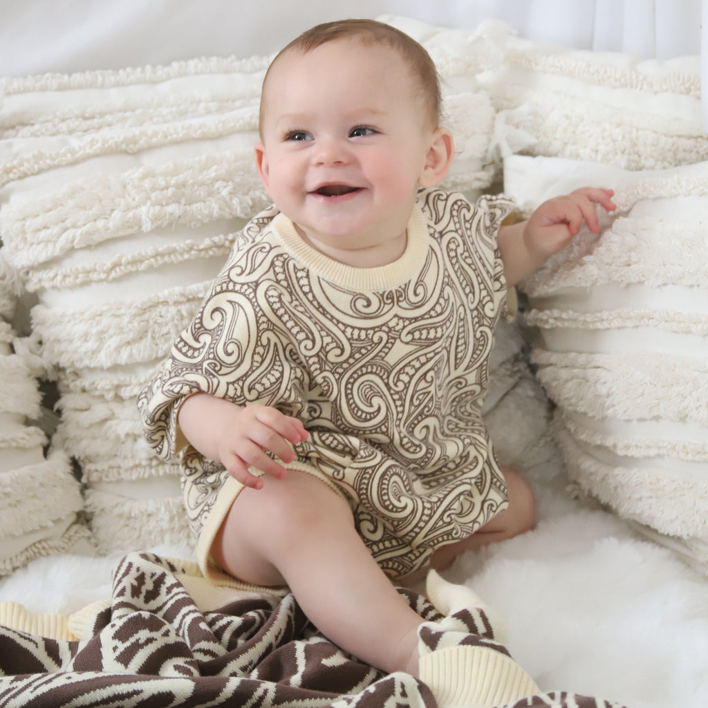 Knitted Tee Romper - The Wolf - Sable