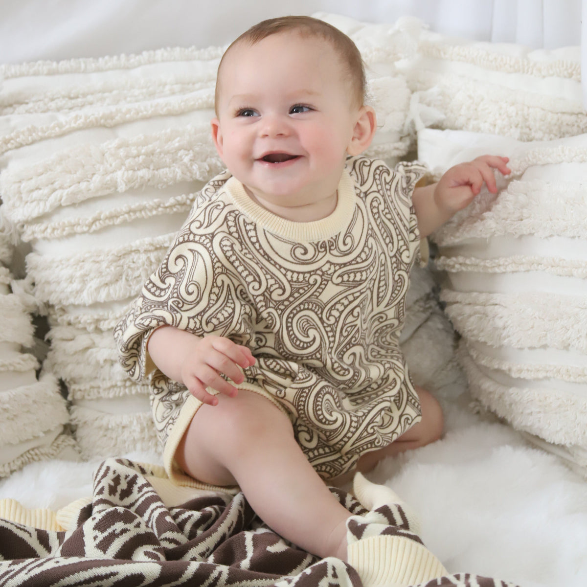 Knitted Tee Romper - The Wolf - Sable