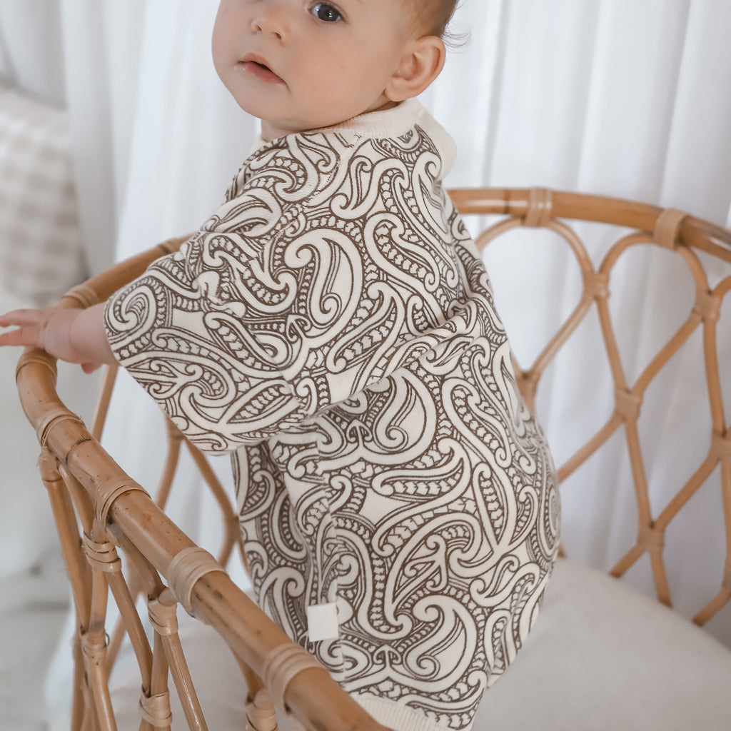 Knitted Tee Romper - The Wolf - Sable