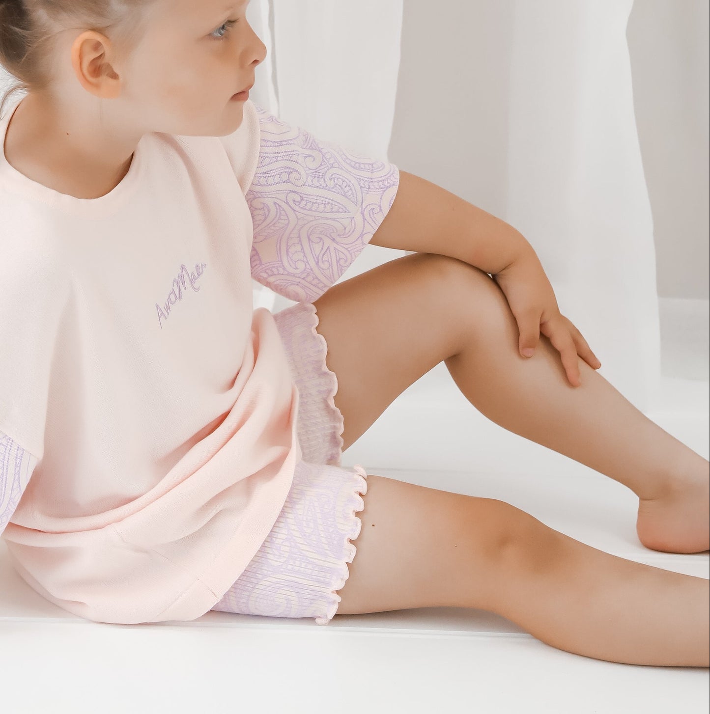 Basics ribbed knit Bike Shorts- The wolf- Petal & bloom