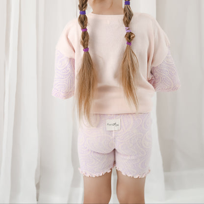 Basics ribbed knit Bike Shorts- The wolf- Petal & bloom