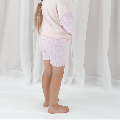 Basics ribbed knit Bike Shorts- The wolf- Petal & bloom