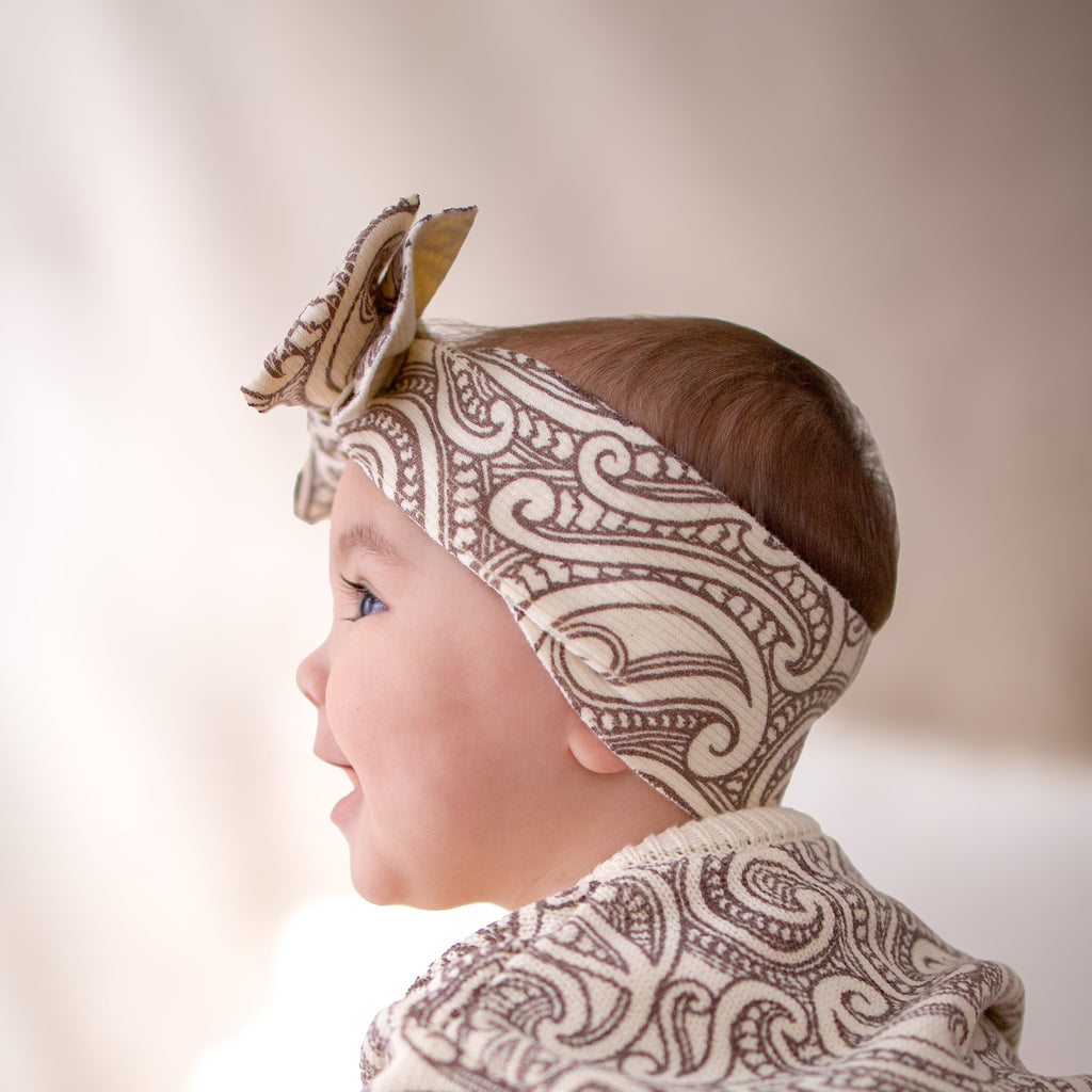 Basics Knitted bow headband- The wolf - Sable