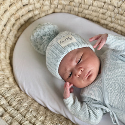 Basics ribbed knit Onesie- The wolf- Sky