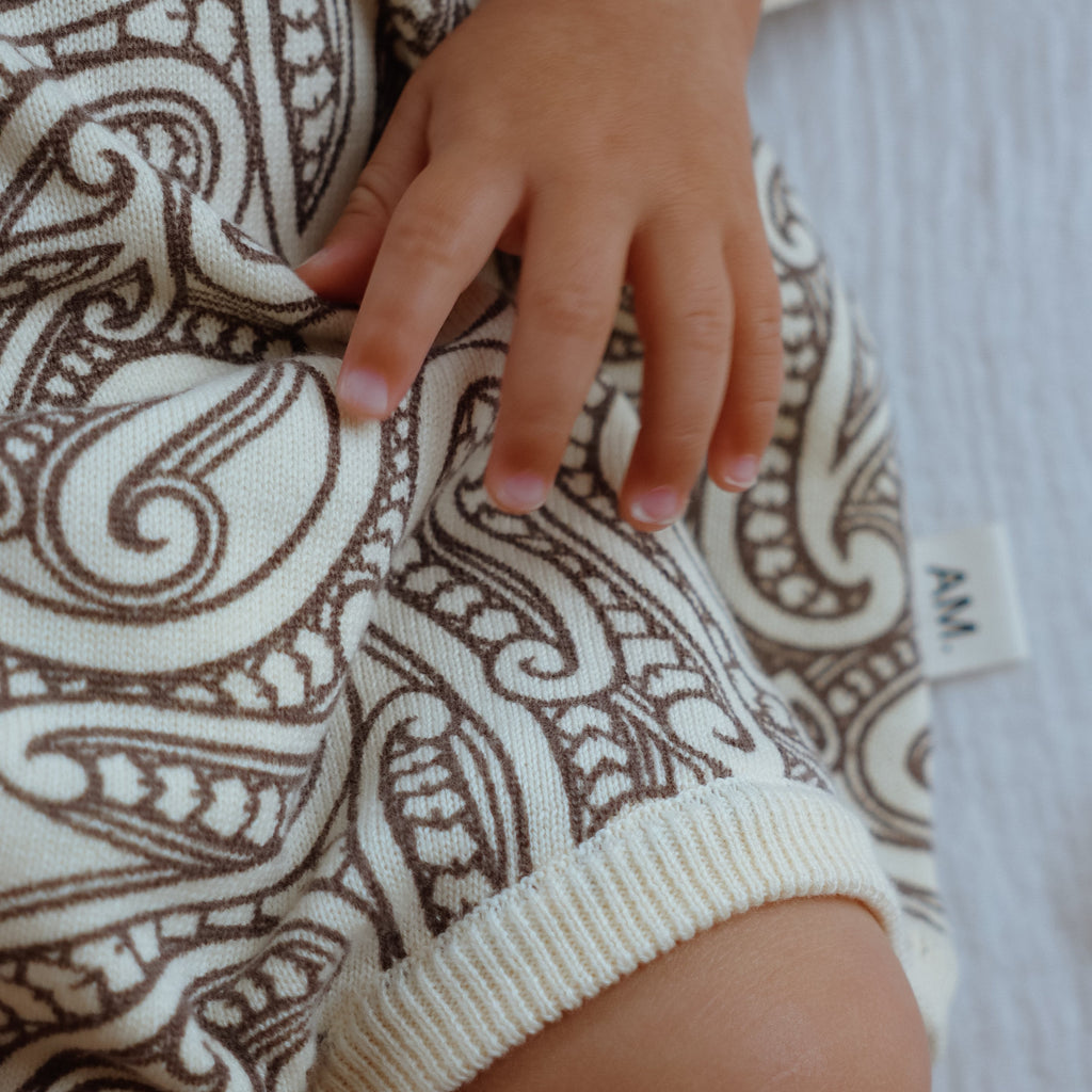 Knitted Tee Romper - The Wolf - Sable