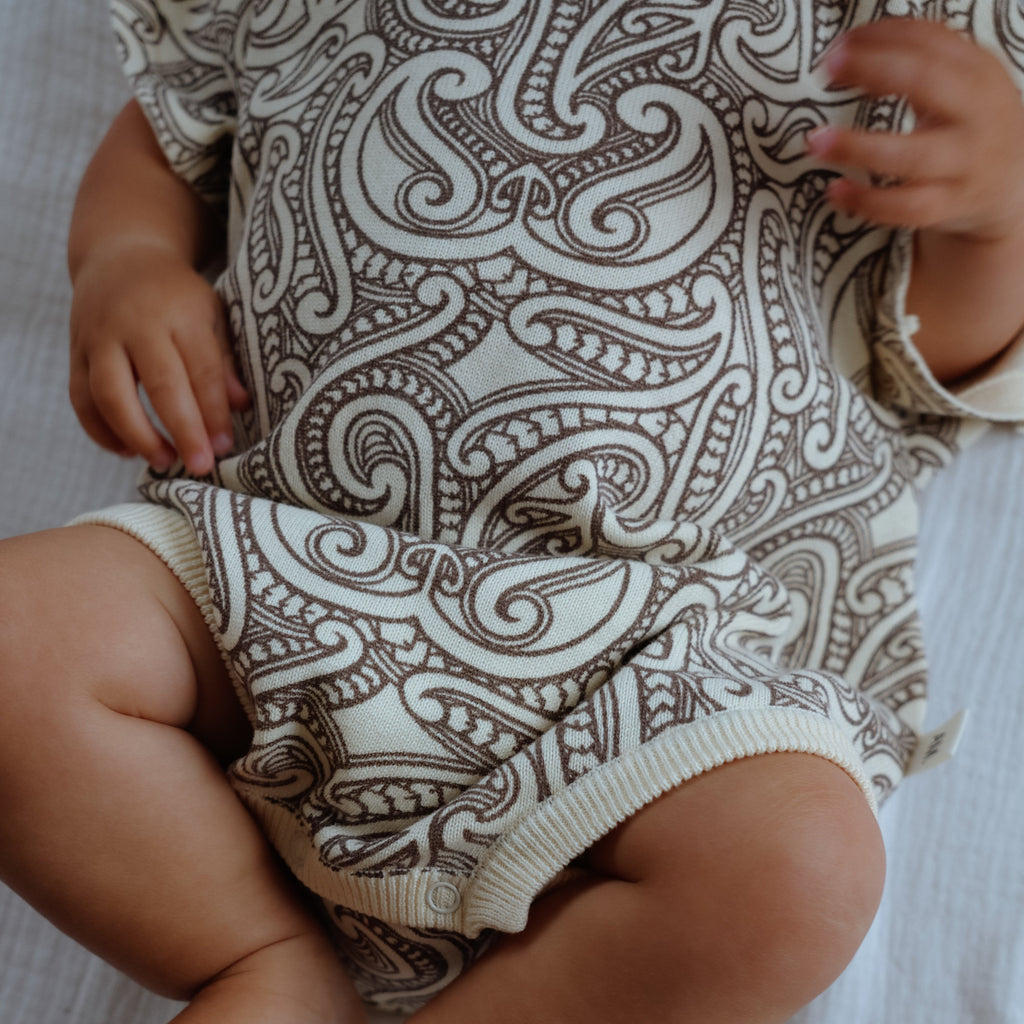 Knitted Tee Romper - The Wolf - Sable