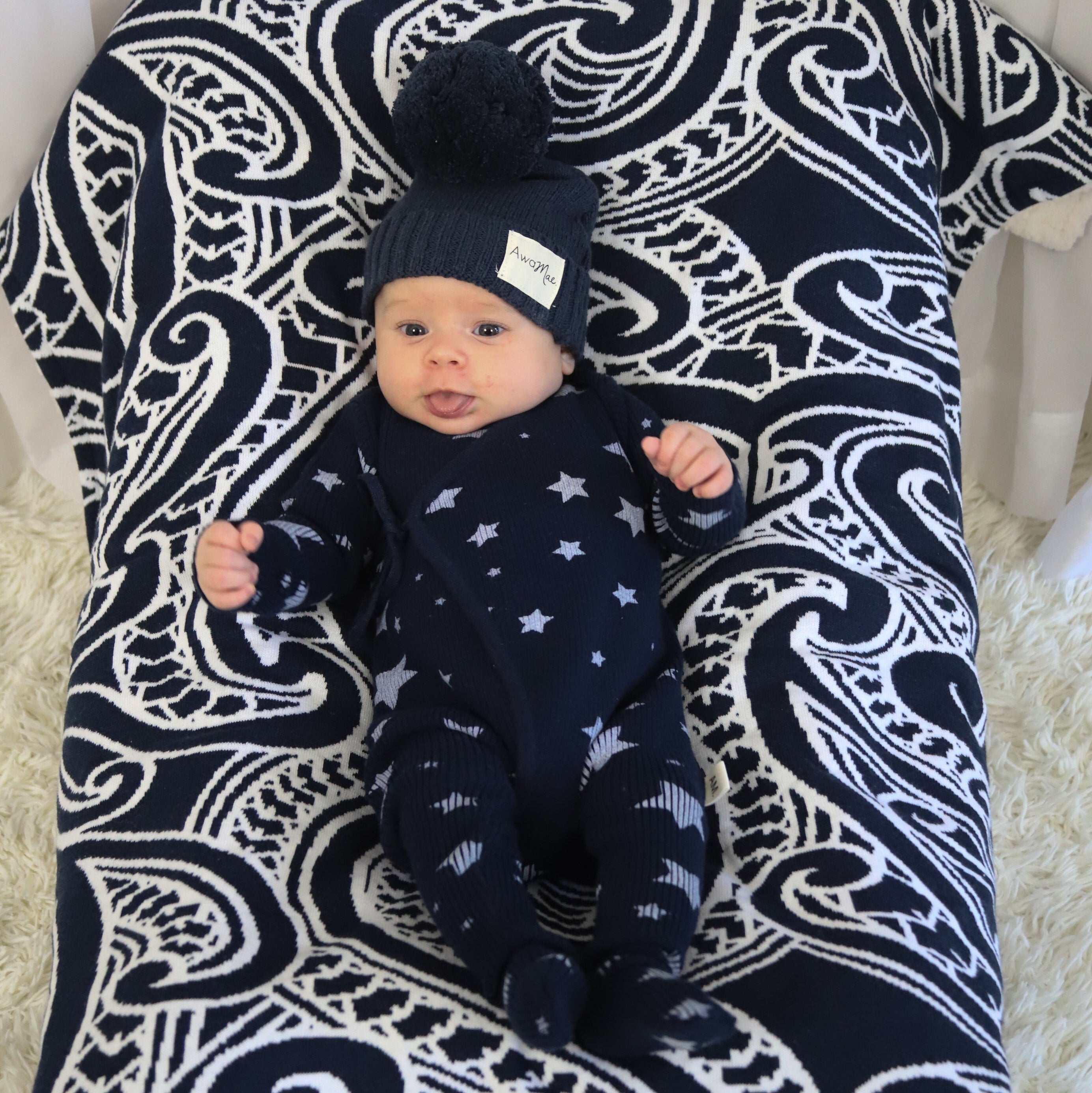 The wolf Sherpa blanket - Midnight
