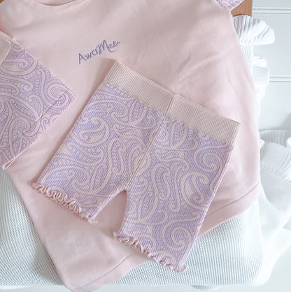 Basics ribbed knit Bike Shorts- The wolf- Petal & bloom