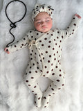 Basics knit onesie- Polkadot - chocolate brown