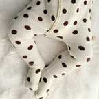 Basics knit onesie- Polkadot - chocolate brown